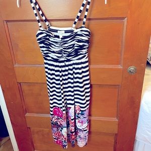 Soma Striped Floral Dress (XS)